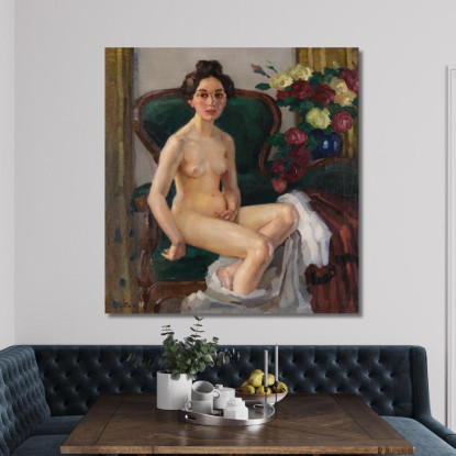 Sul Divano Ii Gusti Leo Putz lpz4 quadro stampato su tela
