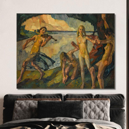 Giovane Vita Gioventù Leo Putz lpz26 quadro stampato su tela
