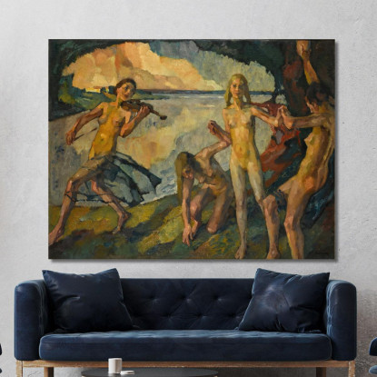 Giovane Vita Gioventù Leo Putz lpz26 quadro stampato su tela