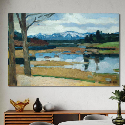 Kampenwand Chiemsee 2 Leo Putz lpz27 quadro stampato su tela