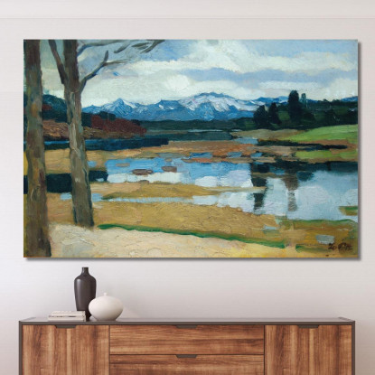 Kampenwand Chiemsee 2 Leo Putz lpz27 quadro stampato su tela