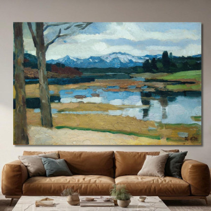 Kampenwand Chiemsee 2 Leo Putz lpz27 quadro stampato su tela