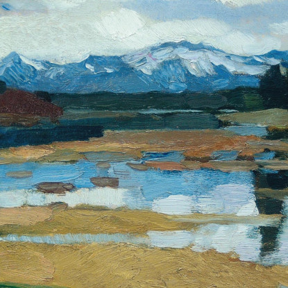 Kampenwand Chiemsee 2 Leo Putz lpz27 quadro stampato su tela