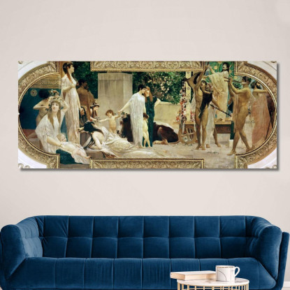 Il Teatro Greco Affresco Gustav Klimt kg62 quadro stampato su tela