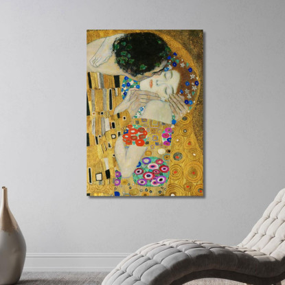 Il Bacio Frammento Gustav Klimt kg63 quadro stampato su tela