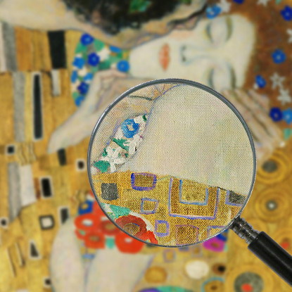 Il Bacio Frammento Gustav Klimt kg63 quadro stampato su tela