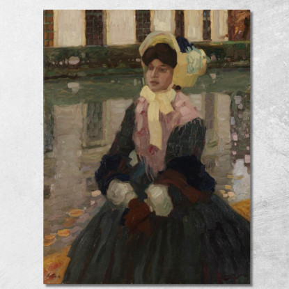 Ritratto Di Veronika Kirmaier Nel Giardino Schleissheim Leo Putz lpz42 quadro stampato su tela
