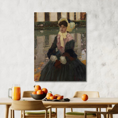Ritratto Di Veronika Kirmaier Nel Giardino Schleissheim Leo Putz lpz42 quadro stampato su tela