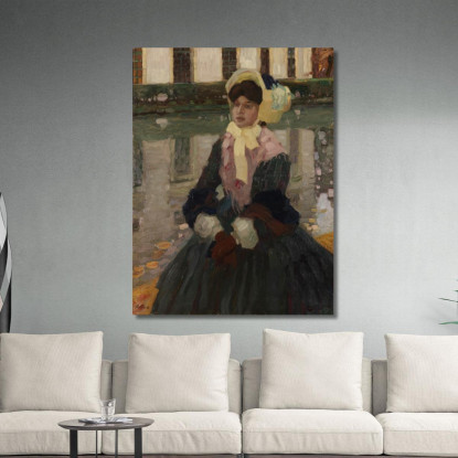 Ritratto Di Veronika Kirmaier Nel Giardino Schleissheim Leo Putz lpz42 quadro stampato su tela