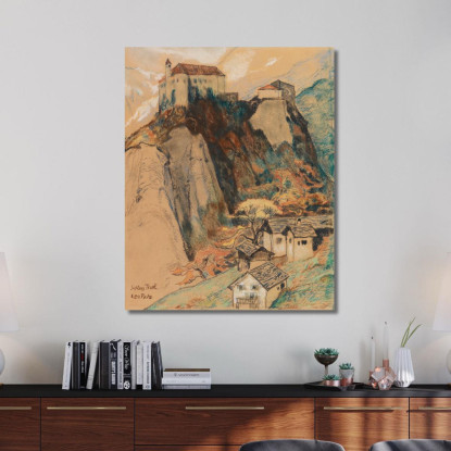 Castel Tirolo Leo Putz lpz49 quadro stampato su tela
