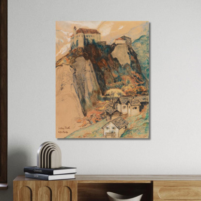 Castel Tirolo Leo Putz lpz49 quadro stampato su tela