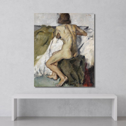 Donna Seduta Nuda Di Schiena Leo Putz lpz52 quadro stampato su tela