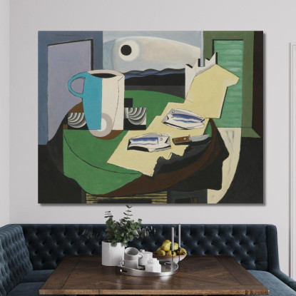 Natura Morta Con Pesci O Hyères Ii Louis Marcoussis lmr23 quadro stampato su tela