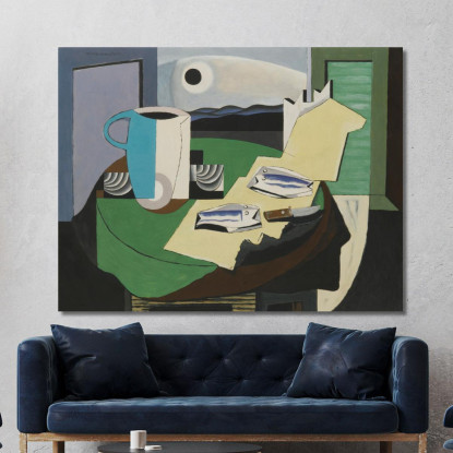 Natura Morta Con Pesci O Hyères Ii Louis Marcoussis lmr23 quadro stampato su tela