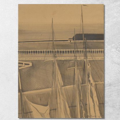 Il Porto Di Ostenda Léon Spilliaert lsp28 quadro stampato su tela