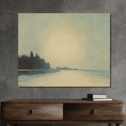 La Diga Marina Di Ostenda Vista Dalla Staccionata Léon Spilliaert lsp38 quadro stampato su tela