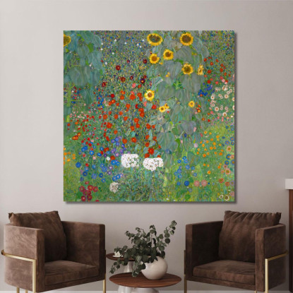 Giardino Con Girasole Gustav Klimt kg76 quadro stampato su tela