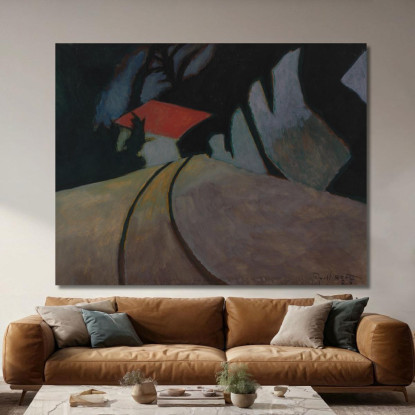 Paesaggio Con Il Tetto Rosso Léon Spilliaert lsp67 quadro stampato su tela
