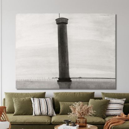 Il Faro Dei Segnali [De Vuurtoren] Léon Spilliaert lsp73 quadro stampato su tela