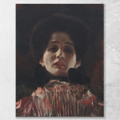 Lady En Face Con Abito Plissettato Gustav Klimt kg86 quadro stampato su tela