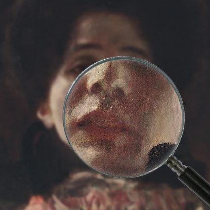 Lady En Face Con Abito Plissettato Gustav Klimt kg86 quadro stampato su tela