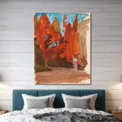 Paesaggio Con Una Donna Magnus Enckell mek38 quadro stampato su tela