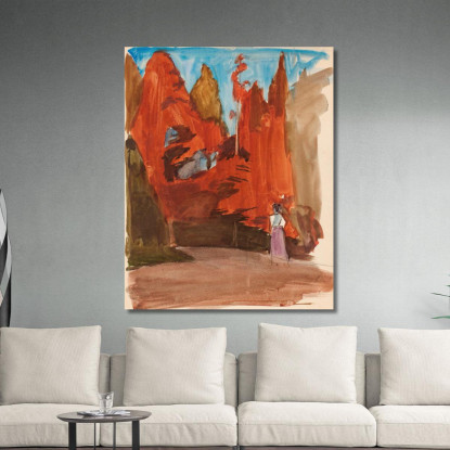 Paesaggio Con Una Donna Magnus Enckell mek38 quadro stampato su tela