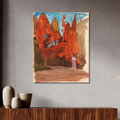 Paesaggio Con Una Donna Magnus Enckell mek38 quadro stampato su tela