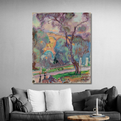 Vista Del Parco Da Sanremo Magnus Enckell mek48 quadro stampato su tela