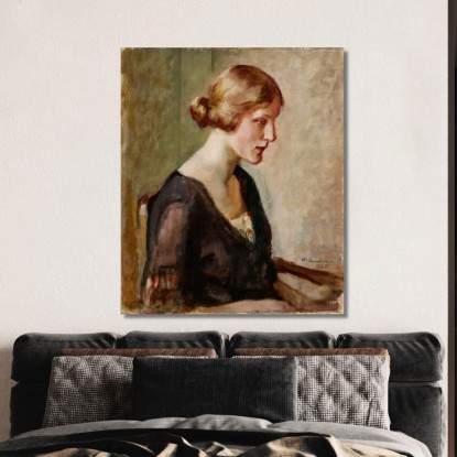 Ritratto Della Signorina Barbara Lagerborg Magnus Enckell mek52 quadro stampato su tela