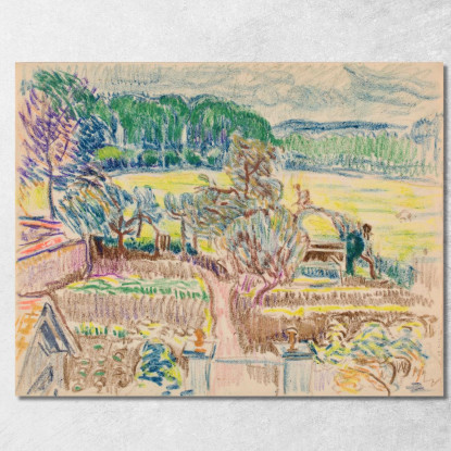 Giardino Magnus Enckell mek57 quadro stampato su tela