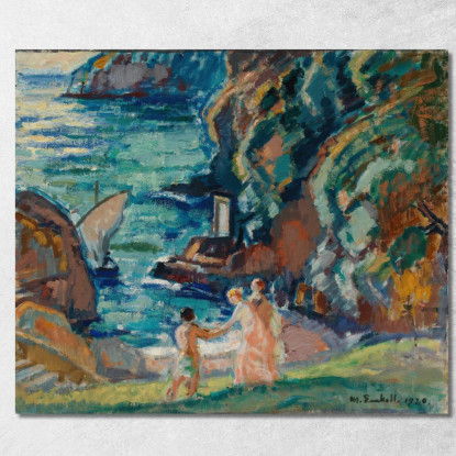 Costa Rocciosa Al Sole Porto Fino Magnus Enckell mek64 quadro stampato su tela