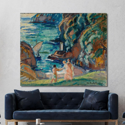Costa Rocciosa Al Sole Porto Fino Magnus Enckell mek64 quadro stampato su tela