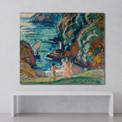 Costa Rocciosa Al Sole Porto Fino Magnus Enckell mek64 quadro stampato su tela