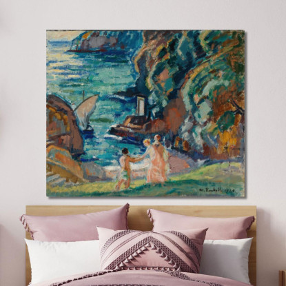 Costa Rocciosa Al Sole Porto Fino Magnus Enckell mek64 quadro stampato su tela