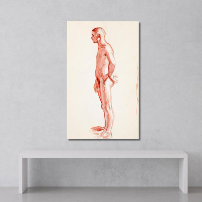 Schizzo Laterale Di Un Uomo Nudo In Piedi Magnus Enckell mek67 quadro stampato su tela