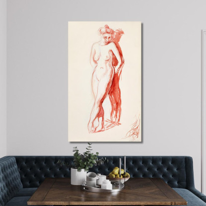 Modello In Piedi Appoggiato Al Muro Magnus Enckell mek68 quadro stampato su tela