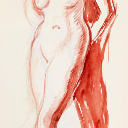 Modello In Piedi Appoggiato Al Muro Magnus Enckell mek68 quadro stampato su tela