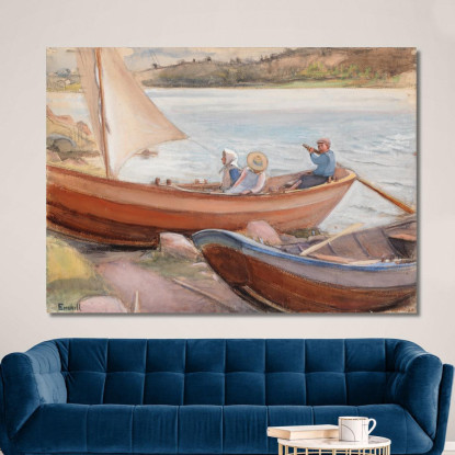 Barche Sulla Spiaggia Magnus Enckell mek79 quadro stampato su tela