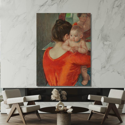 Il Piccolo Charles Guarda Oltre La Spalla Della Madre Mary Cassatt mcs7 quadro stampato su tela