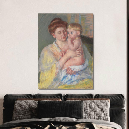 Baby John Con L'Indice In Bocca Mary Cassatt mcs8 quadro stampato su tela