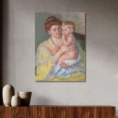 Baby John Con L'Indice In Bocca Mary Cassatt mcs8 quadro stampato su tela