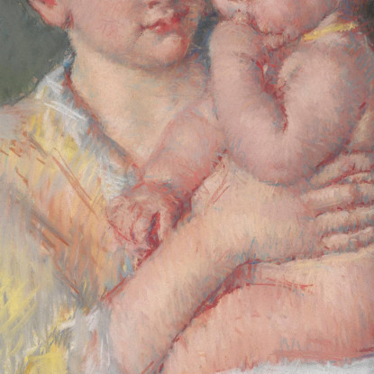 Baby John Con L'Indice In Bocca Mary Cassatt mcs8 quadro stampato su tela