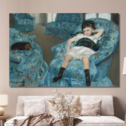 Bambina In Poltrona Blu Mary Cassatt mcs27 quadro stampato su tela