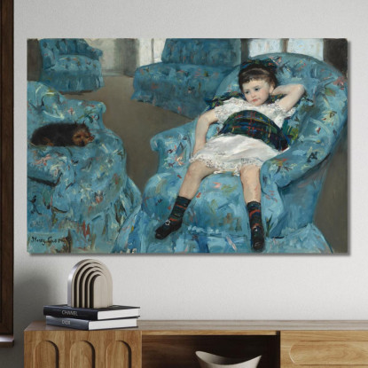 Bambina In Poltrona Blu Mary Cassatt mcs27 quadro stampato su tela