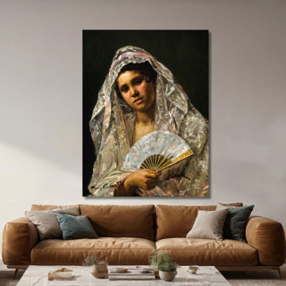 Ballerina Spagnola Che Indossa Una Mantiglia Di Pizzo Mary Cassatt mcs44 quadro stampato su tela