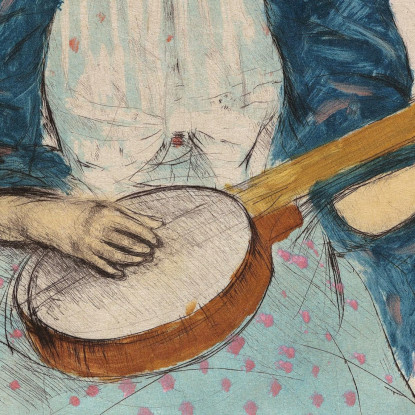 La Lezione Di Banjo Mary Cassatt mcs48 quadro stampato su tela