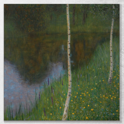 Riva Del Lago Con Betulle Gustav Klimt kg103 quadro stampato su tela