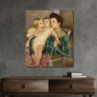 La Carezza Mary Cassatt mcs52 quadro stampato su tela
