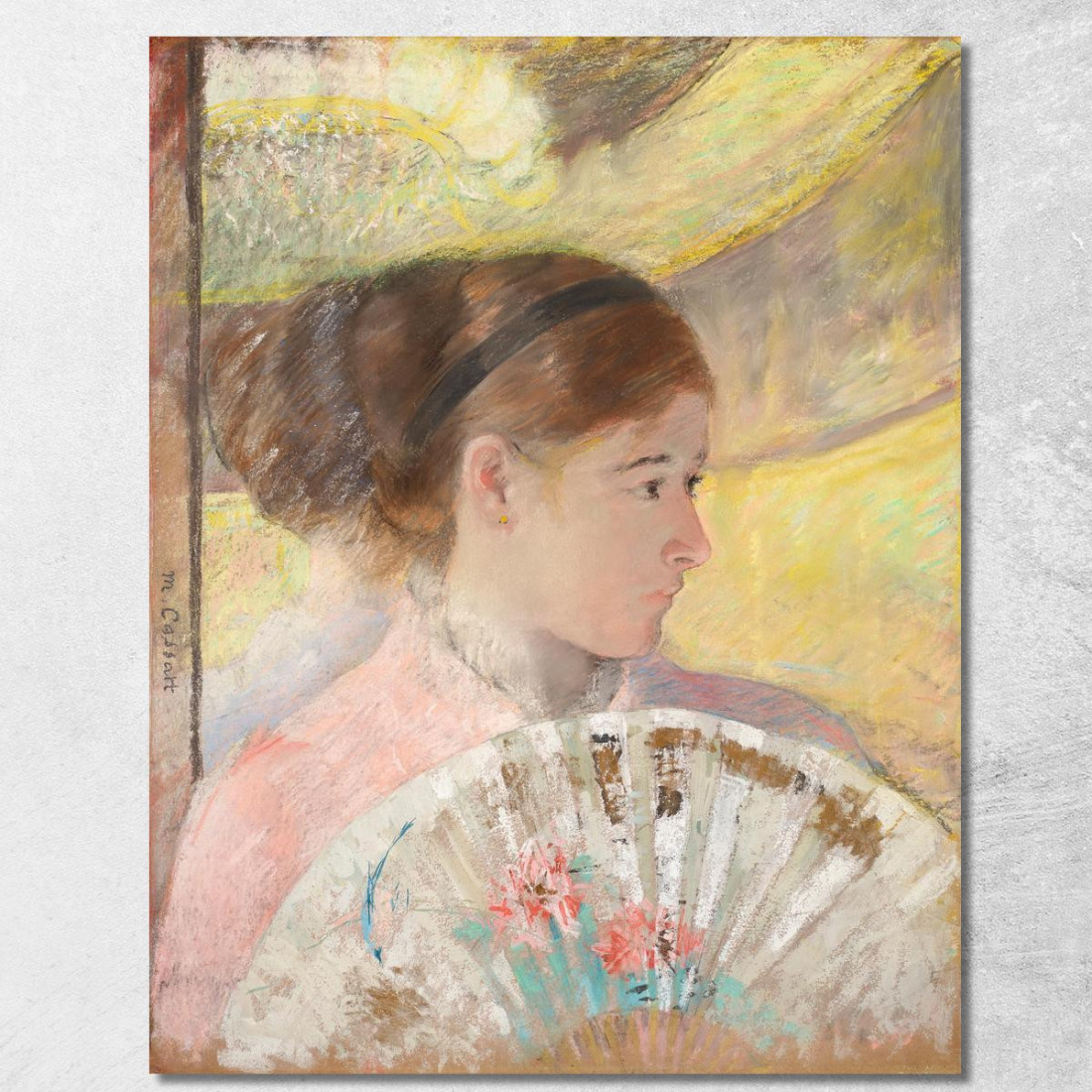 Giovane Donna In Un Loggione Che Guarda Verso Destra Mary Cassatt mcs68 quadro stampato su tela